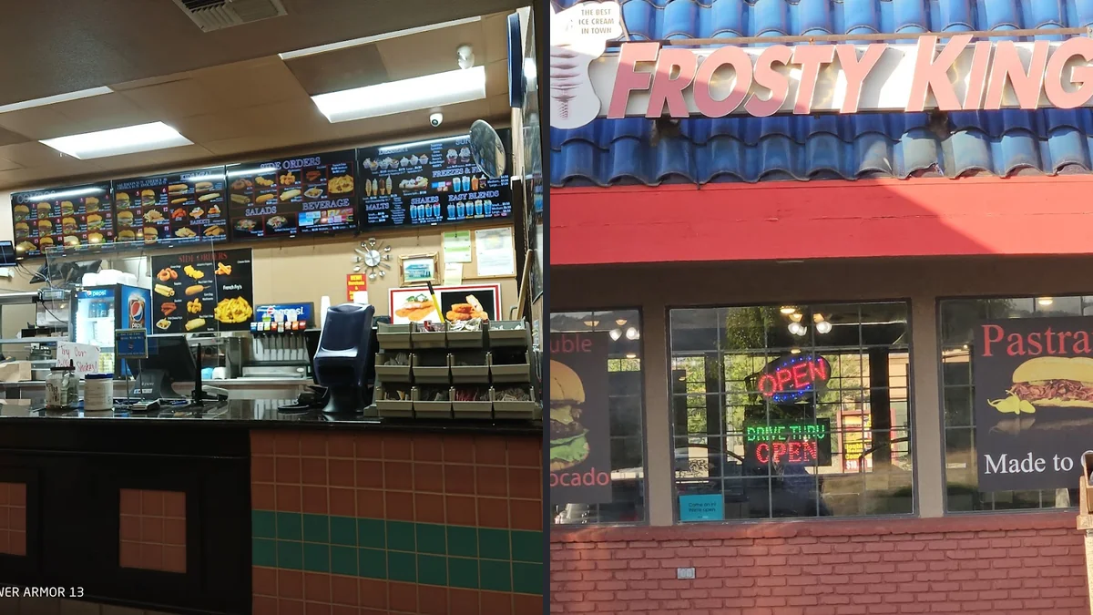 Drive-through window at a fast food restaurant.