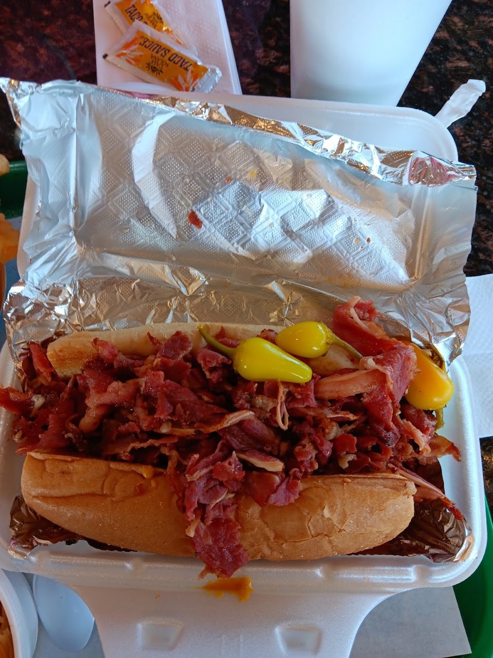 Pastrami Sandwich and Fries